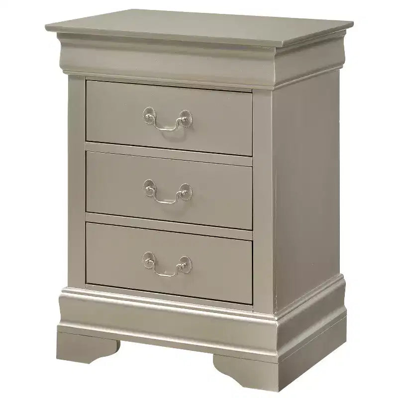 Wood Nightstand with 3 Drawers & Cherry Finish, 29x21x16", No Assembly Required
