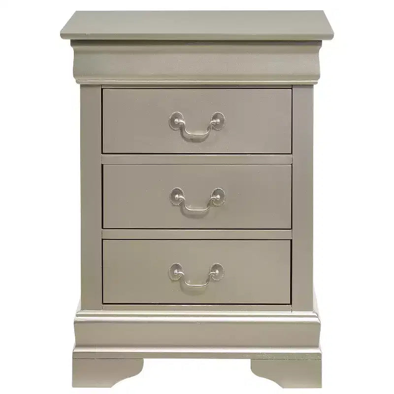 Wood Nightstand with 3 Drawers & Cherry Finish, 29x21x16", No Assembly Required