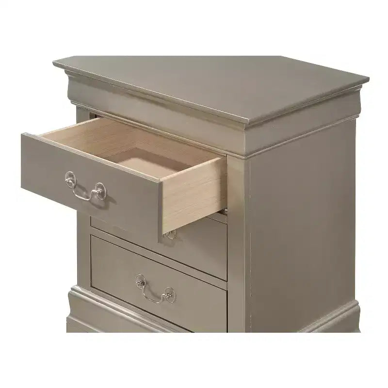 Wood Nightstand with 3 Drawers & Cherry Finish, 29x21x16", No Assembly Required