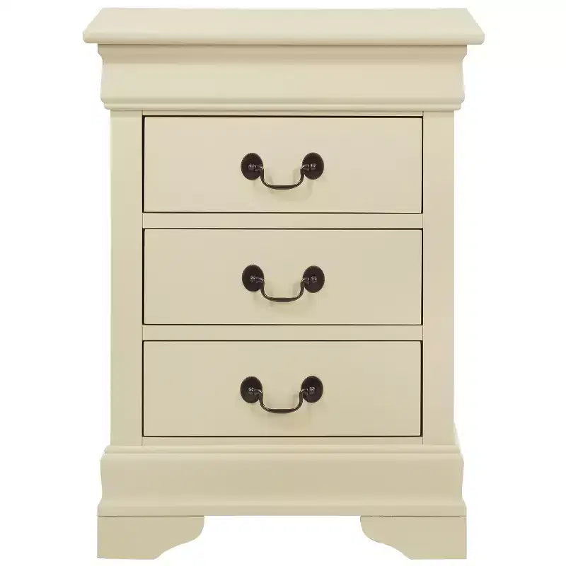 Wood Nightstand with 3 Drawers & Cherry Finish, 29x21x16", No Assembly Required