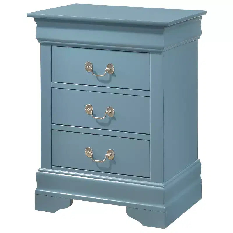 Wood Nightstand with 3 Drawers & Cherry Finish, 29x21x16", No Assembly Required
