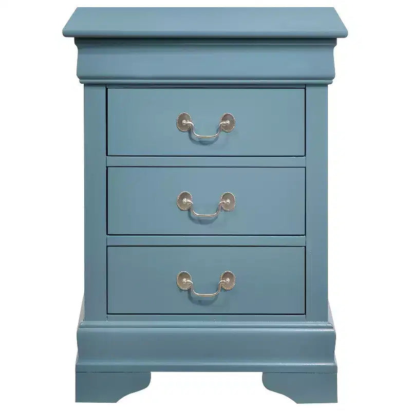 Wood Nightstand with 3 Drawers & Cherry Finish, 29x21x16", No Assembly Required