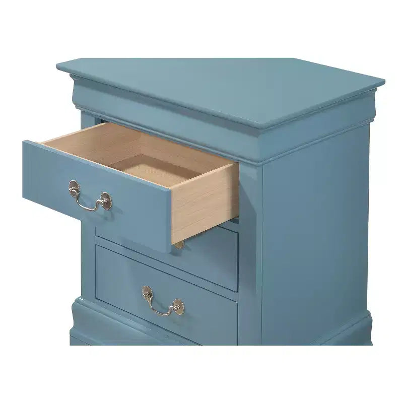 Wood Nightstand with 3 Drawers & Cherry Finish, 29x21x16", No Assembly Required