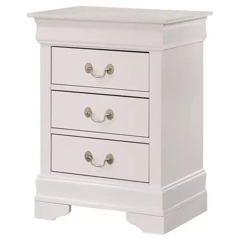 Wood Nightstand with 3 Drawers & Cherry Finish, 29x21x16", No Assembly Required