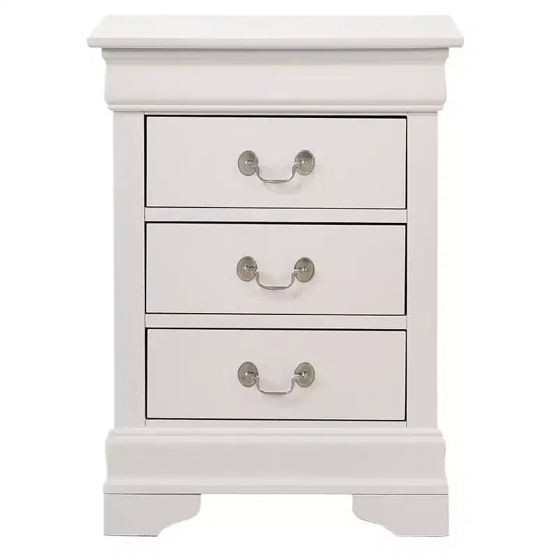 Wood Nightstand with 3 Drawers & Cherry Finish, 29x21x16", No Assembly Required