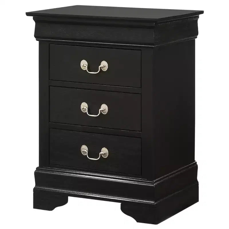 Wood Nightstand with 3 Drawers & Cherry Finish, 29x21x16", No Assembly Required