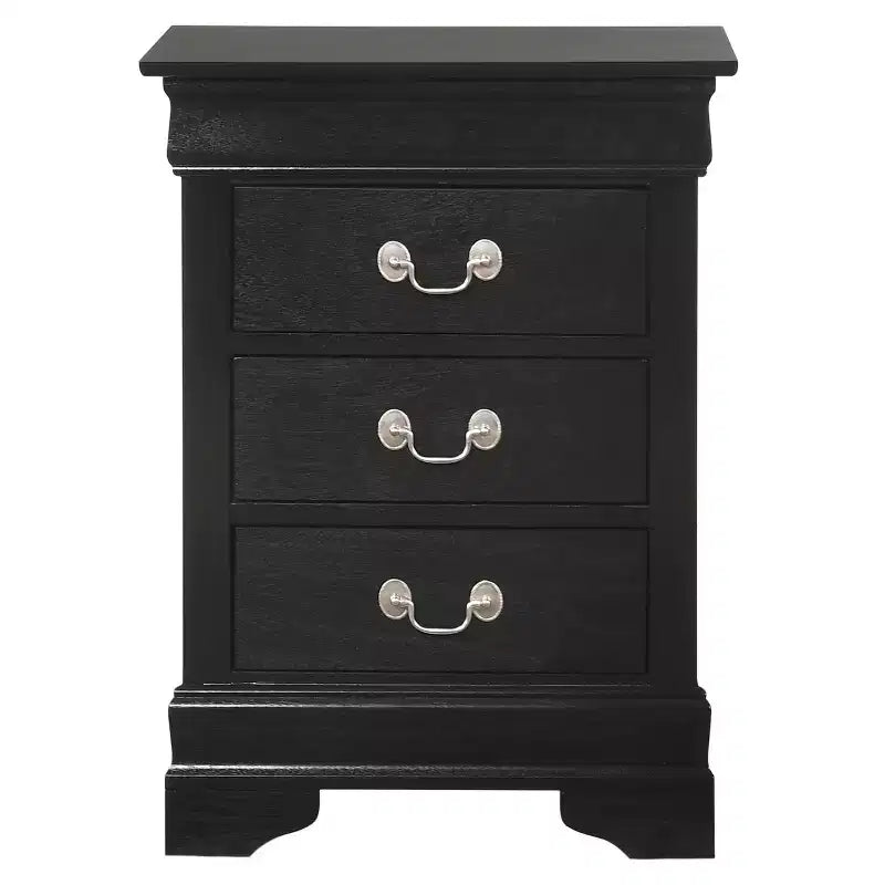 Wood Nightstand with 3 Drawers & Cherry Finish, 29x21x16", No Assembly Required