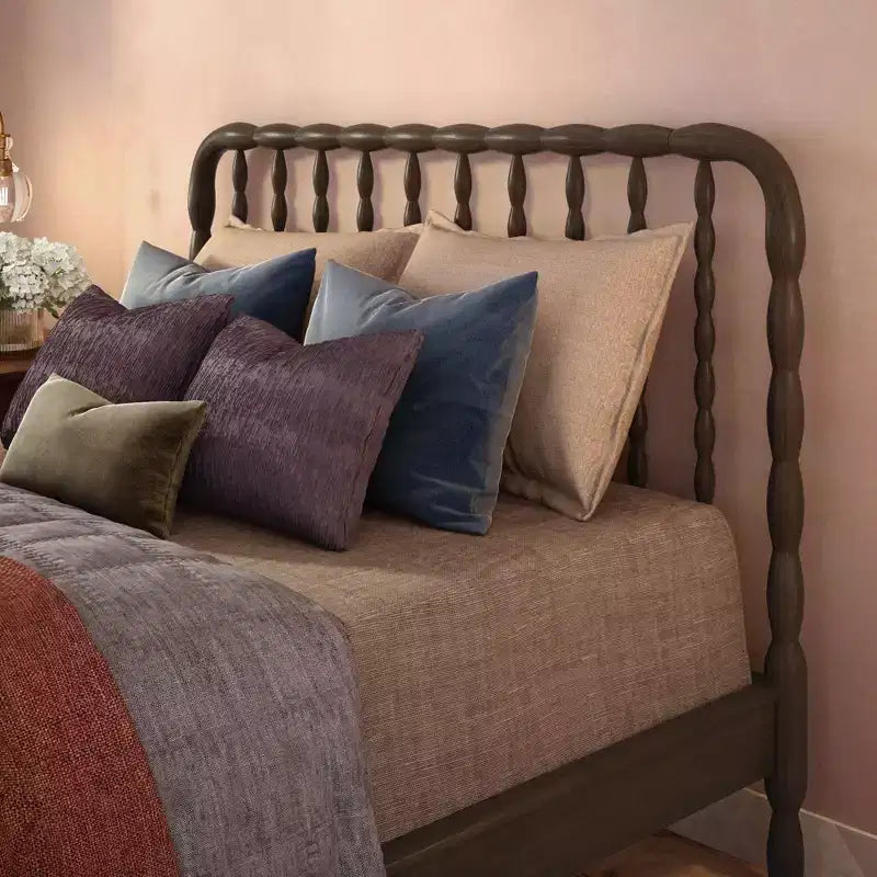 Full Size Solid Pine Spindle Platform Bed with Turned Headboard & Footboard