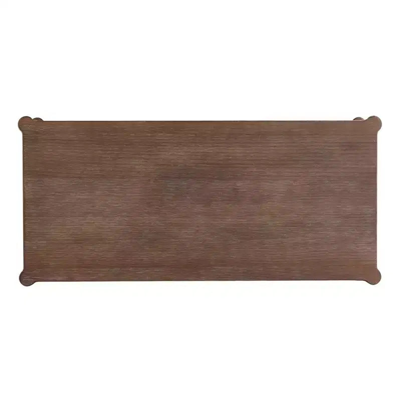 Rustic Pine Wood Coffee Table with Turned Spiral Legs & Open Lower Shelf, 47"W