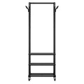 VEVOR Clothes Rack, Rolling Clothing Garment Rack with Hanging Rod and Side Hooks, 3 Storage Shelves, 99 lbs Load Capacity, Black