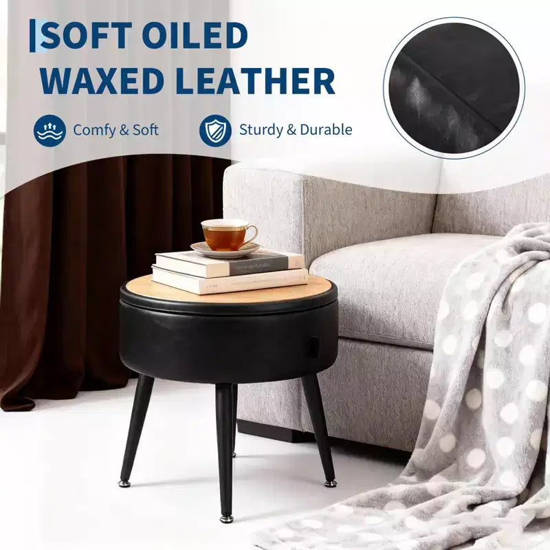 Modern Storage Ottoman, 330 LBS Capacity Steel Legs, Multi-Functional Footrest, Stitching, for Home, Living Room