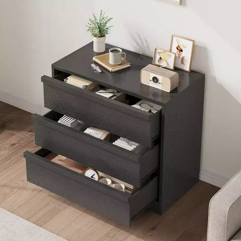 3-Drawer Nightstand, 30 Tall Bedside End Table with Spacious Storage, Anti-Tip Safety, Modern Side Table Organizer for Bedroom and Living Room