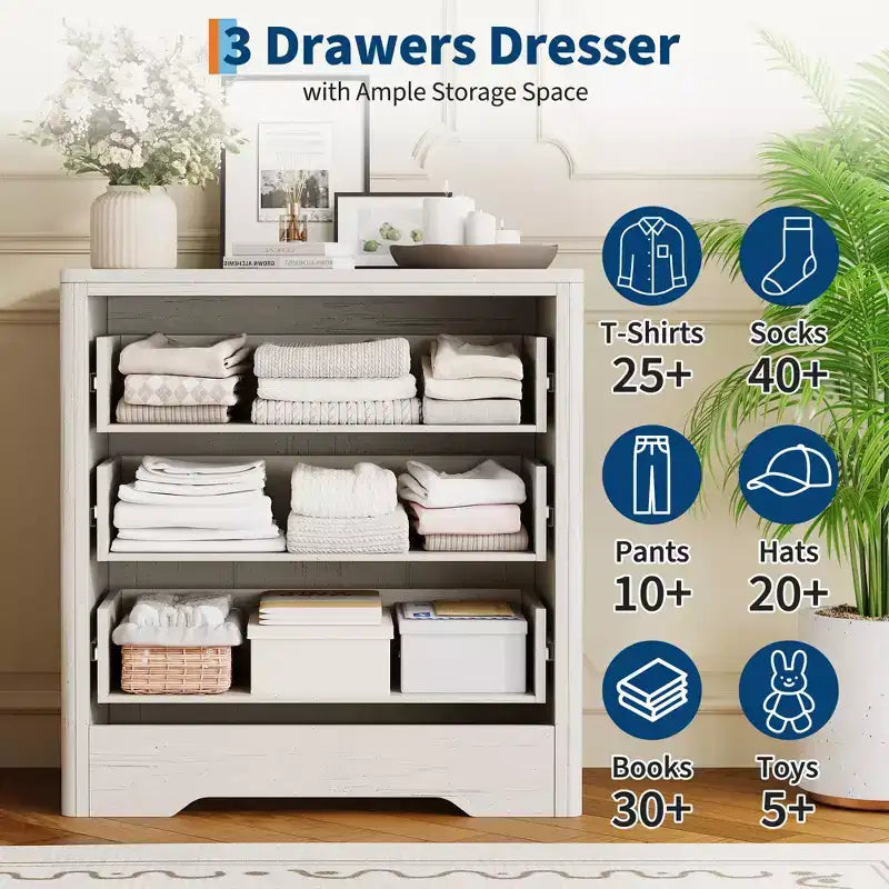 5-Drawer Tall Fluted Dresser, Large Bedroom Storage Cabinet with Rattan Boho Decorative Drawers, Clothes Organizer for Bedroom, Nursery & Living Room