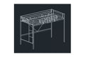 Metal Bunk Bed Twin Over Twin, Industrial Bunkbeds Heavy Duty Bed,White