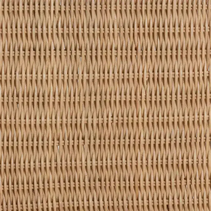 Bohemian Natural Rattan Dining Chair Set of 2 with Round Backrest & Crisscross Base