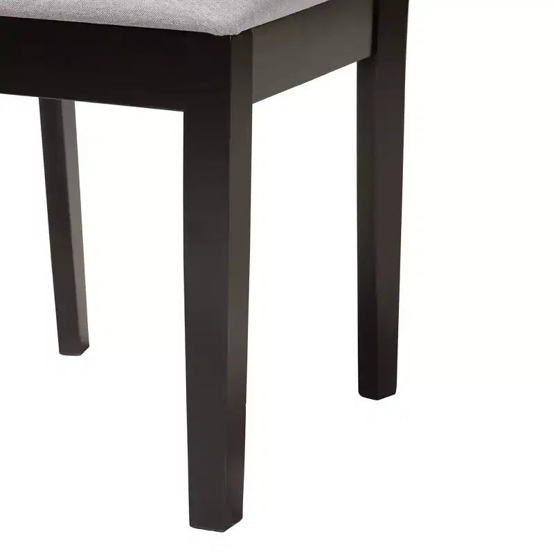 Modern Fabric Upholstered Dining Chair Set of 2 with Openwork Backrest, Rubberwood