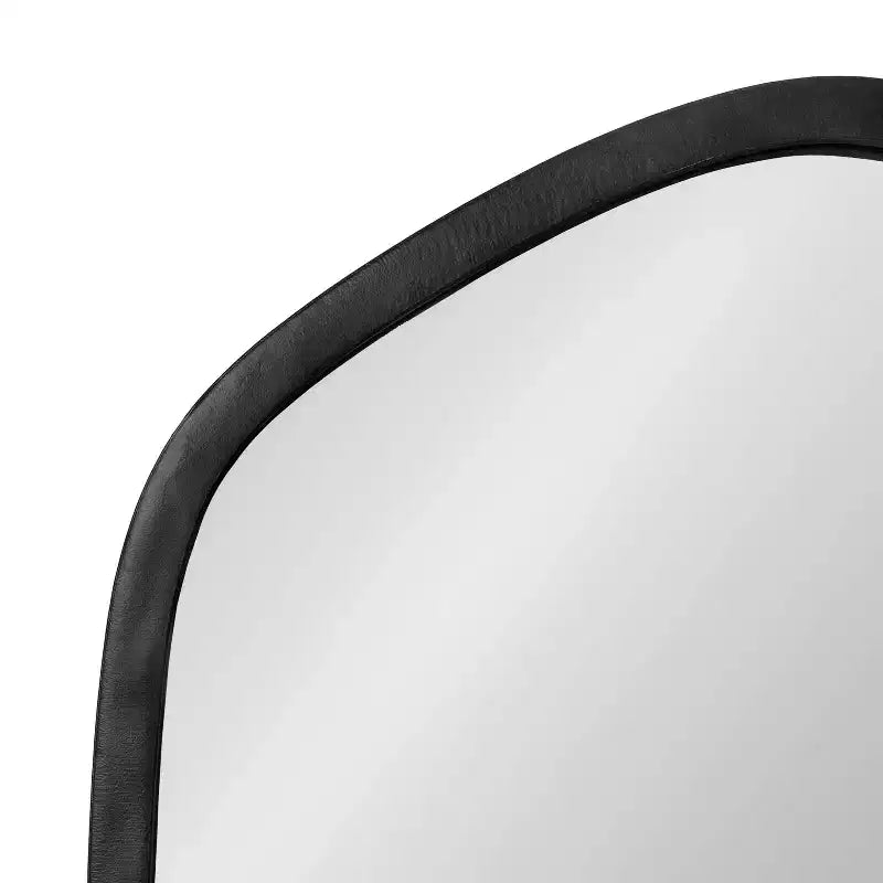 20x36 Hexagon Wall Mirror with Black Plastic Frame & Mounting Hardware
