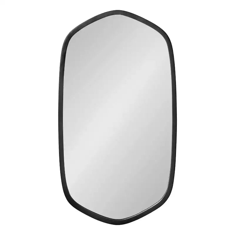 20x36 Hexagon Wall Mirror with Black Plastic Frame & Mounting Hardware