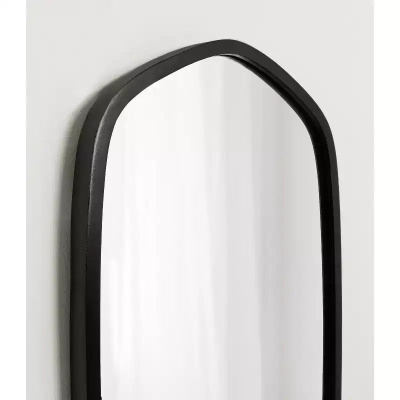 20x36 Hexagon Wall Mirror with Black Plastic Frame & Mounting Hardware