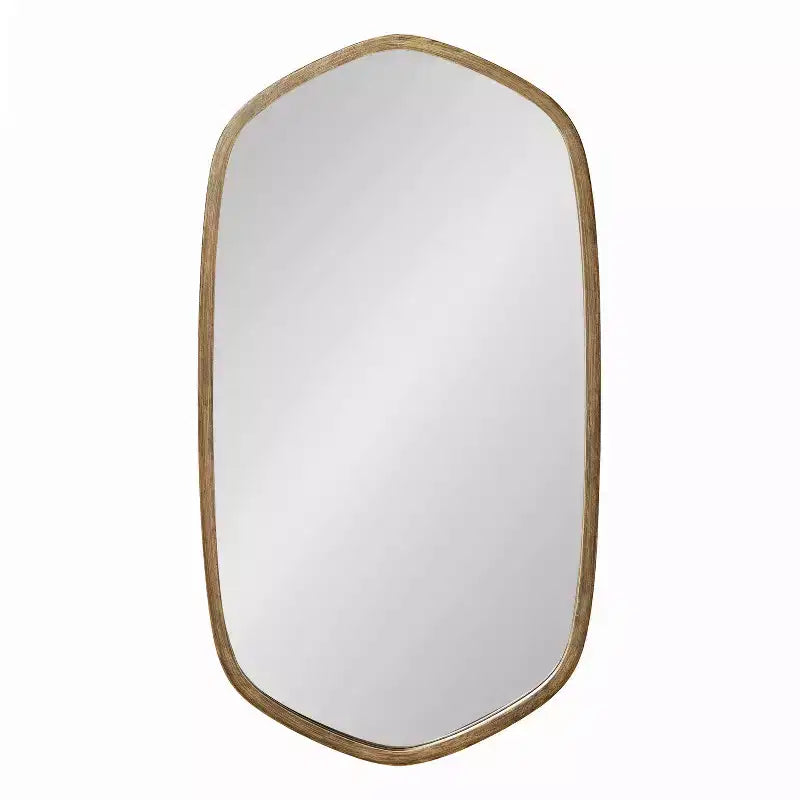 20x36 Hexagon Wall Mirror with Black Plastic Frame & Mounting Hardware