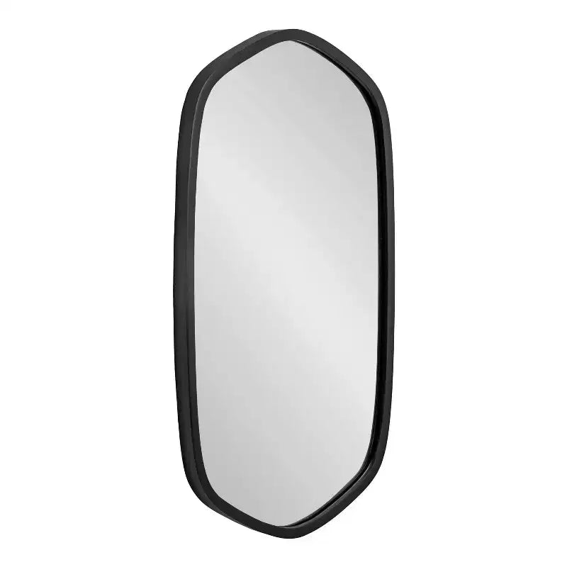 20x36 Hexagon Wall Mirror with Black Plastic Frame & Mounting Hardware