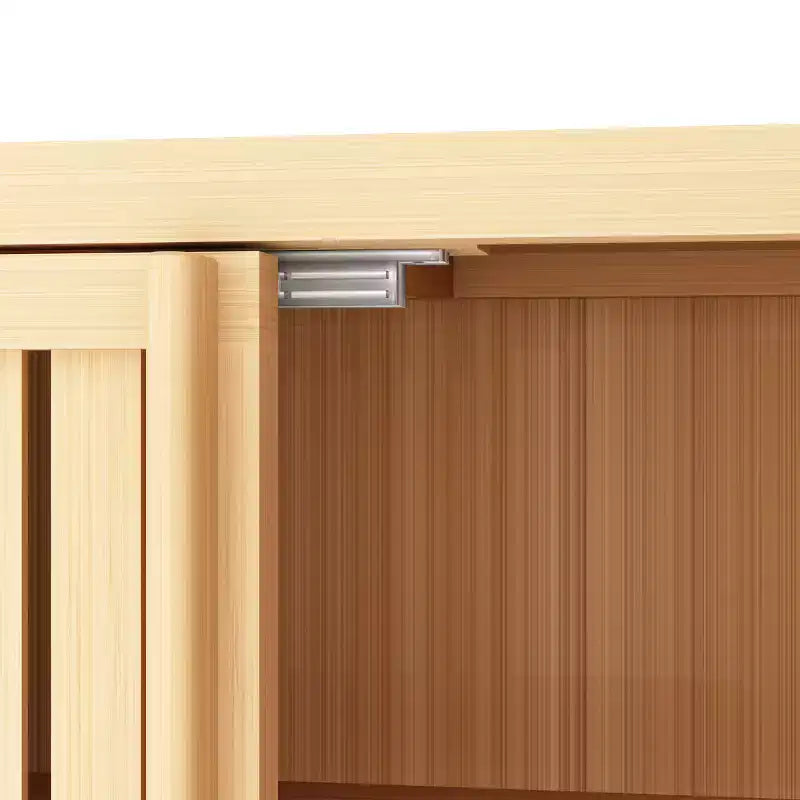32.08 Tall Bamboo Storage Cabinet with 1 Open Shelves and 2 Doors for Bathroom, Natural 4A - ModernLuxe