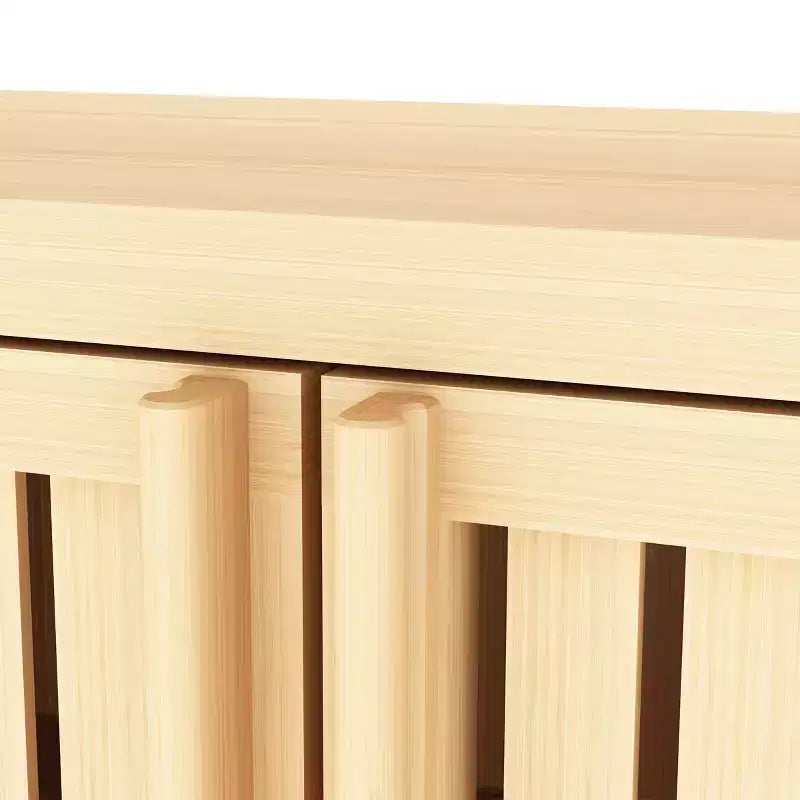 32.08 Tall Bamboo Storage Cabinet with 1 Open Shelves and 2 Doors for Bathroom, Natural 4A - ModernLuxe