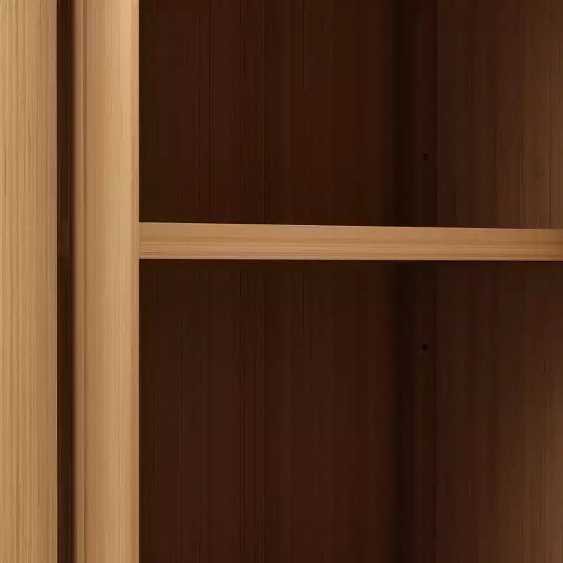 32.08 Tall Bamboo Storage Cabinet with 1 Open Shelves and 2 Doors for Bathroom, Natural 4A - ModernLuxe
