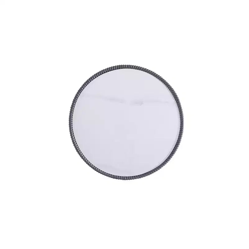 2-Piece Round Leatherette Coffee Table & End Table Set with Faux Marble Top