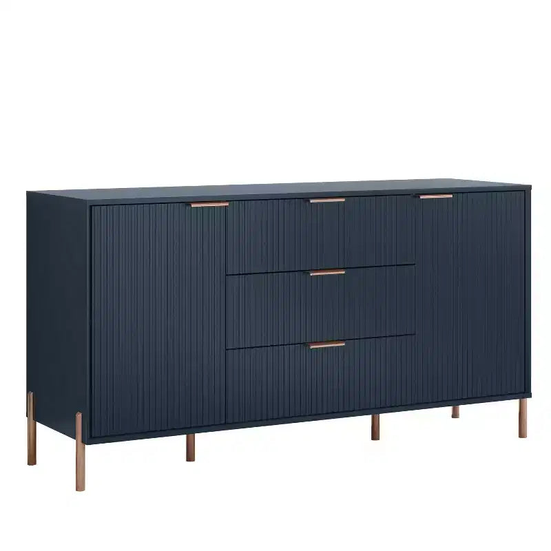 Wide 3-Drawer Dresser with Anti-Tip Hardware & Adjustable Shelves, 58"W