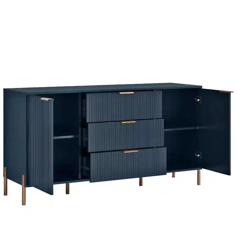 Wide 3-Drawer Dresser with Anti-Tip Hardware & Adjustable Shelves, 58"W