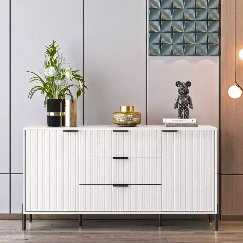Wide 3-Drawer Dresser with Anti-Tip Hardware & Adjustable Shelves, 58"W