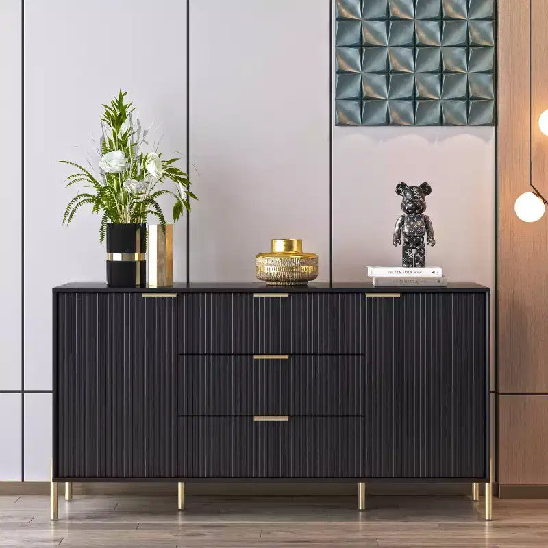 Wide 3-Drawer Dresser with Anti-Tip Hardware & Adjustable Shelves, 58"W