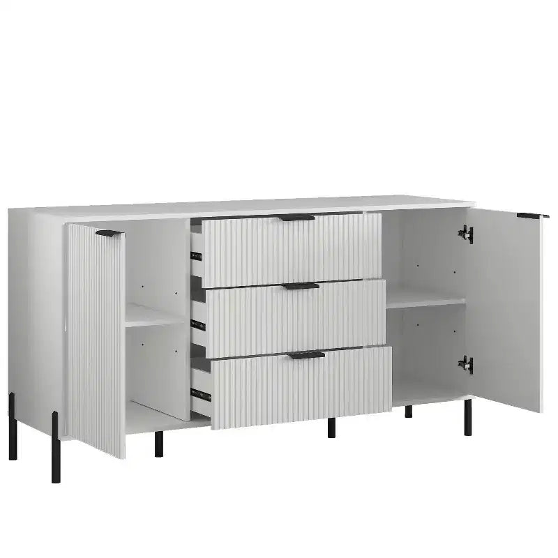 Wide 3-Drawer Dresser with Anti-Tip Hardware & Adjustable Shelves, 58"W