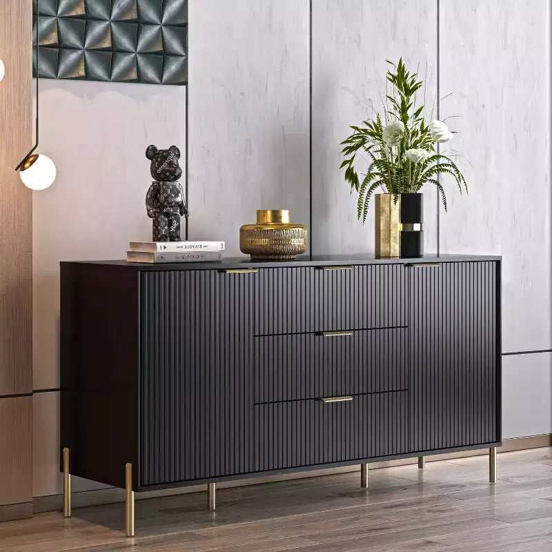 Wide 3-Drawer Dresser with Anti-Tip Hardware & Adjustable Shelves, 58"W