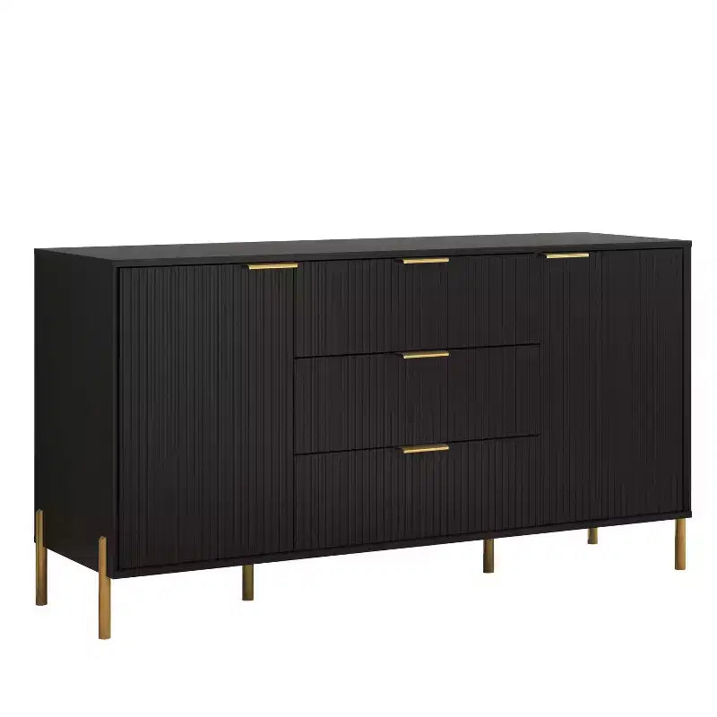 Wide 3-Drawer Dresser with Anti-Tip Hardware & Adjustable Shelves, 58"W