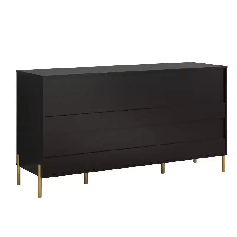 Wide 3-Drawer Dresser with Anti-Tip Hardware & Adjustable Shelves, 58"W