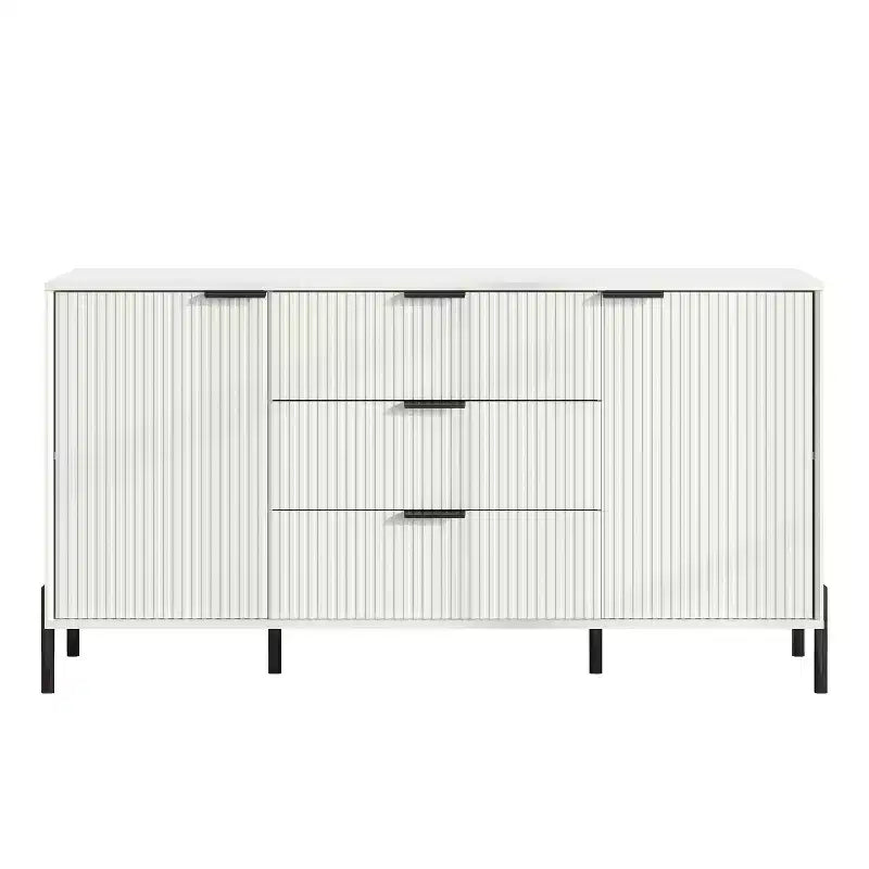 Wide 3-Drawer Dresser with Anti-Tip Hardware & Adjustable Shelves, 58"W