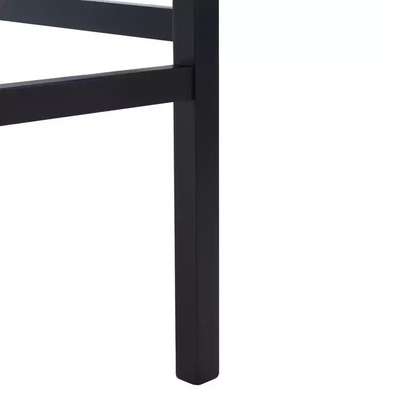 Low Back Cane Rattan Bar Stool in Black Beechwood Frame, Fixed Height 31.5"
