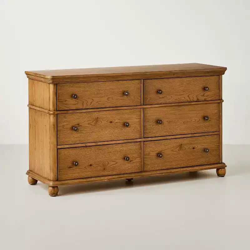 Traditional Wooden 6-Drawer Horizontal Dresser - Hearth & Hand with Magnolia Furniture