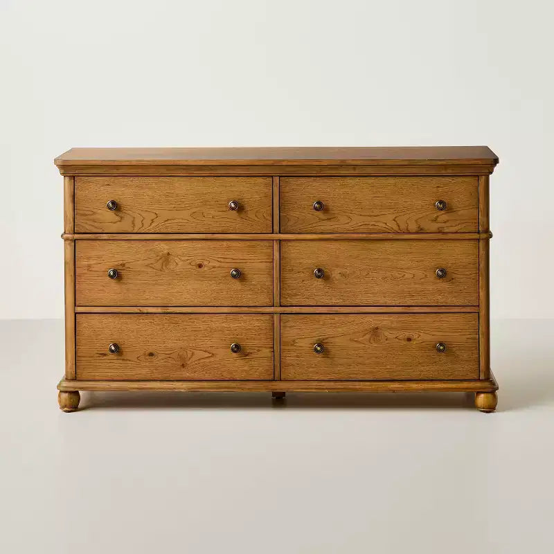 Traditional Wooden 6-Drawer Horizontal Dresser - Hearth & Hand with Magnolia Furniture