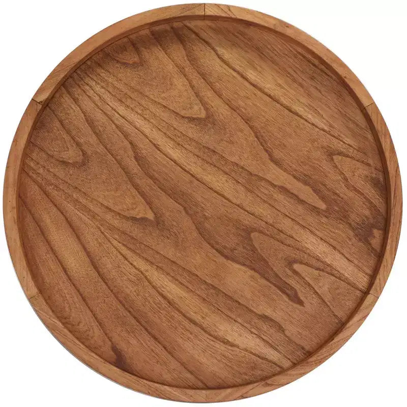 Round 3-Leg Coffee Table in Natural Bayur Wood & MDF Veneer, 135 lb Capacity