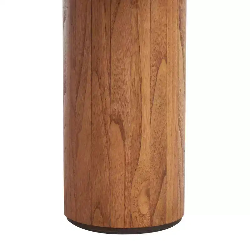 Round 3-Leg Coffee Table in Natural Bayur Wood & MDF Veneer, 135 lb Capacity
