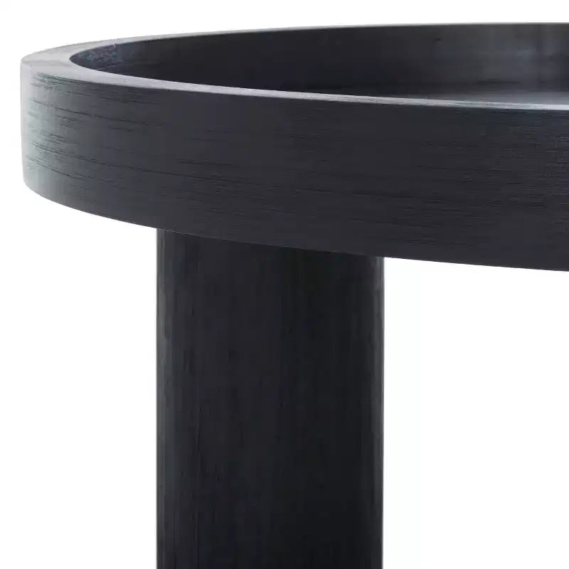 Round 3-Leg Coffee Table in Natural Bayur Wood & MDF Veneer, 135 lb Capacity