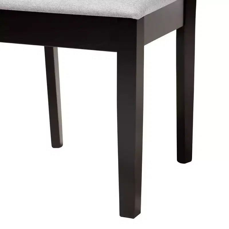 5-Piece Modern Round Dining Set with 4 Upholstered Chairs, Oak & Beige