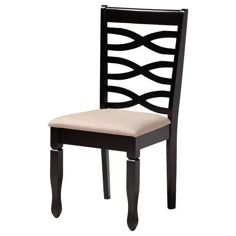 5-Piece Modern Round Dining Set with 4 Upholstered Chairs & Sculptural Base