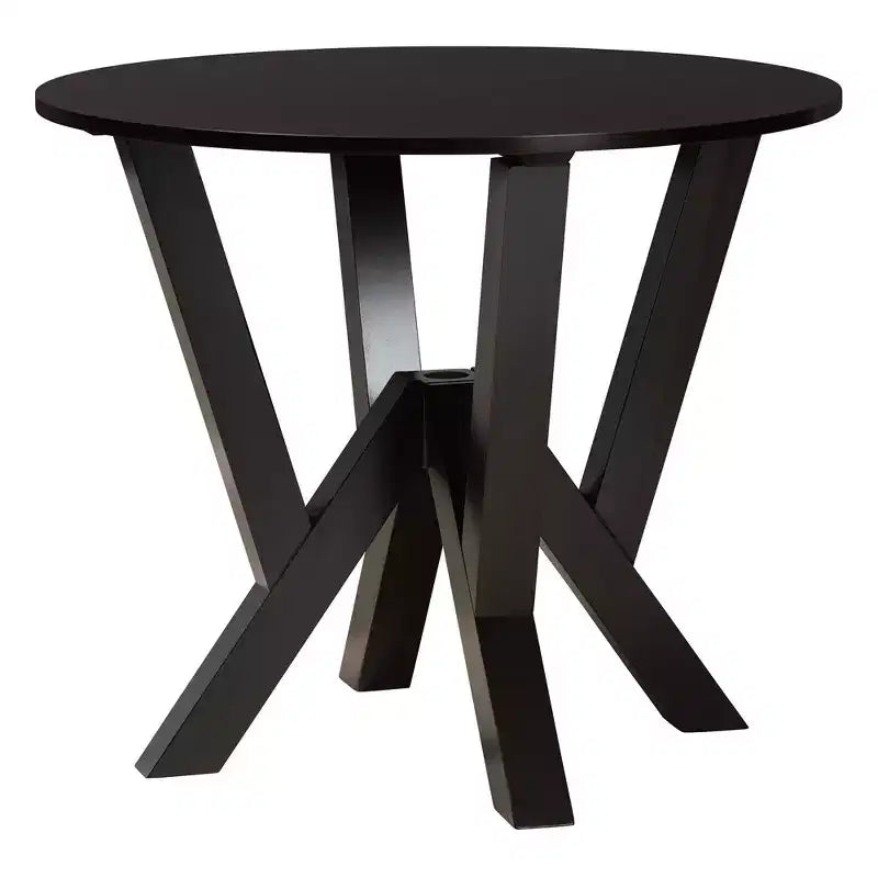 5-Piece Modern Round Dining Set with 4 Upholstered Chairs & Sculptural Base