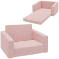 Qaba Kids Sofa, 2 in 1 Kids Fold Out Chair Convertible Sofa Lounger with Washable Cover for Boys and Girls, Playroom Bedroom Use, Pink