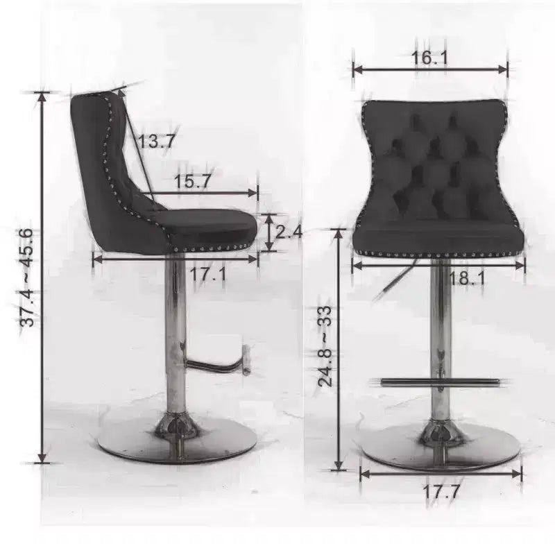 Swivel Velvet Barstools, Modern Upholstered Chrome base Bar Stools with Backs Comfortable Tufted for Home Pub and Kitchen Island-Set of 2