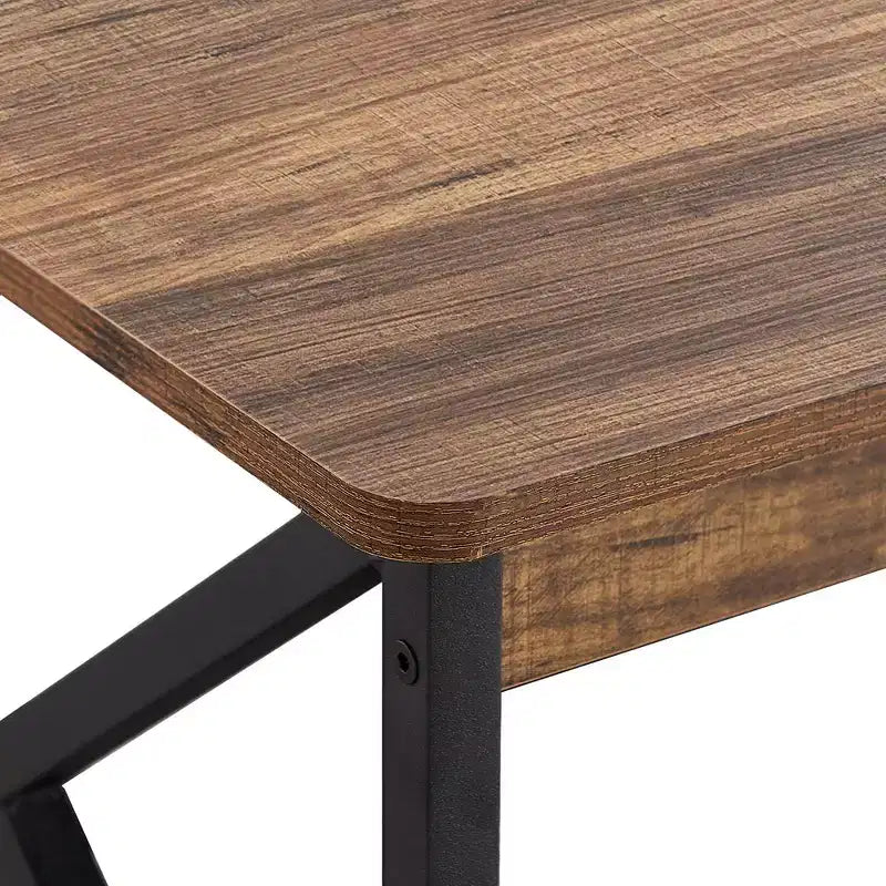 Industrial X-Frame Coffee Table with Open Storage Shelf, 39.4"L Wood & Metal